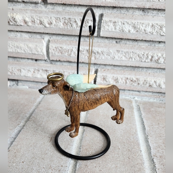 Greyhound/Whippet Angel with Halo Hanging Ornament with stand - Picture 13 of 15